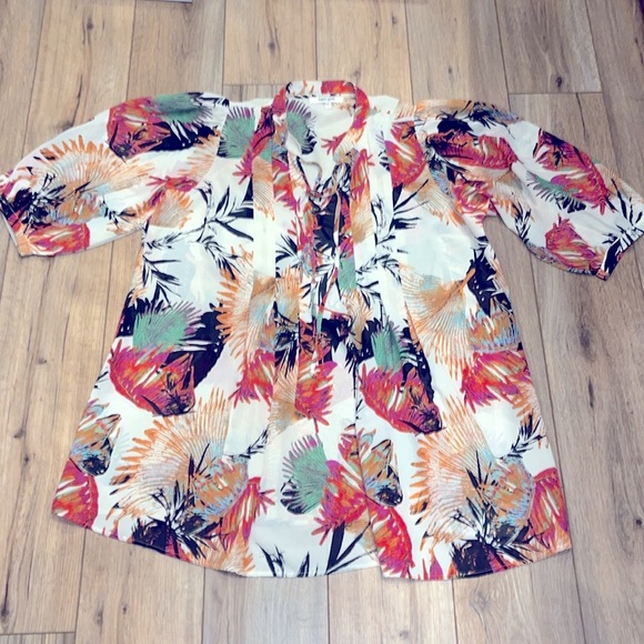 Daniel Rainn short sleeve blouse shirt top tunic lightweight 1X colorful - Picture 6 of 8